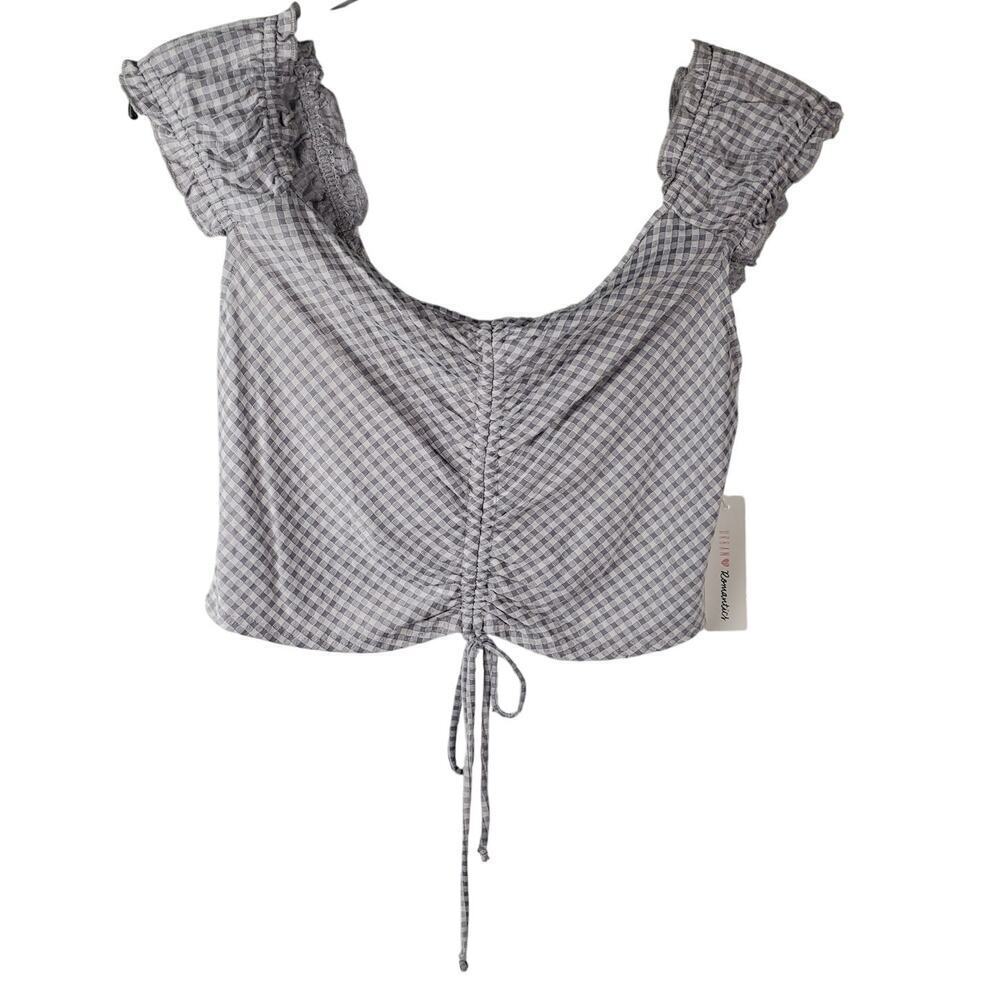 Urban Romantics Gingham Cropped Sleeveless Top Women’s Size Large NWT Y2K